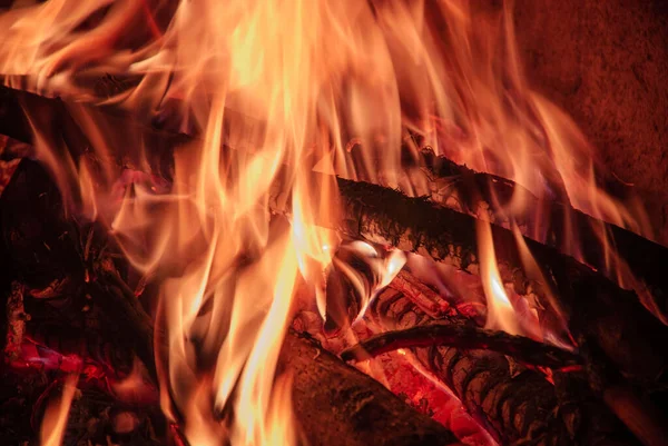 Brandhout Branden Hoek Van Het Huis Warmte Van Huis Hypnotiserend — Stockfoto