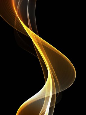 Güzel Karanlık Soyut Altın Dalgalar Arkaplanı. Şablon Tasarımı