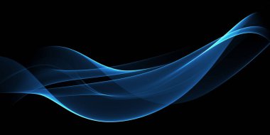 Beautiful Dark Color light blue abstract waves design