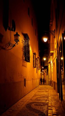 İspanya 'nın Malaga kentindeki antik bir binanın dikey görüntüsü.