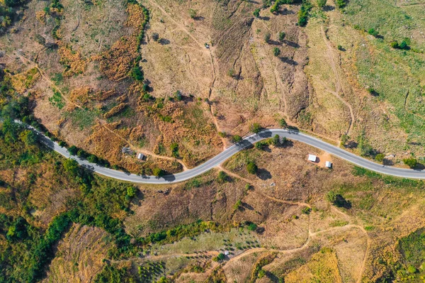 Uitzicht Vanuit Lucht Een Prachtige Weg Naar Berg Provincie Loei — Stockfoto