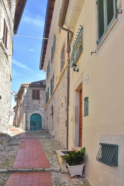 Wąska Uliczka Starymi Budynkami Mieście Veroli Regionie Lacjum Włoszech — Zdjęcie stockowe
