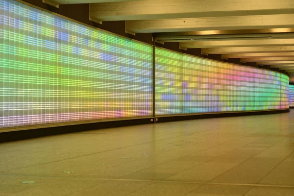 View Tunnel Essen Central Station Germany Rainbow Lights — Stock Photo, Image
