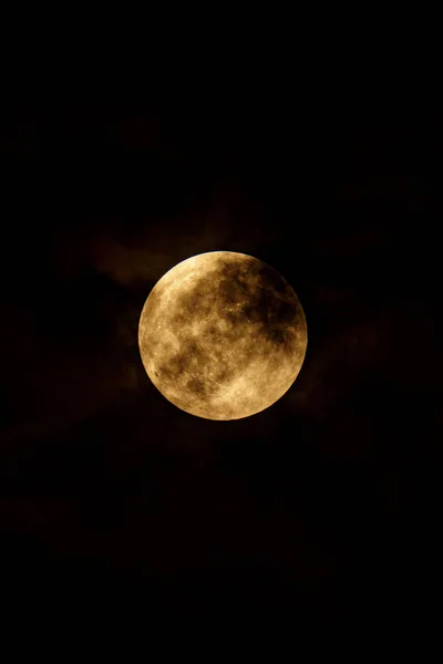 Glowing Full Moon Dark Sky — Stock Photo, Image