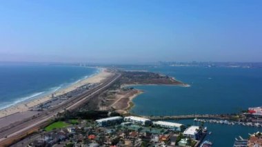 An aerial view of Silver Strand State Beach in California, USA