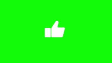 This is like a button icon with green background. White thumbs up button green screen template.