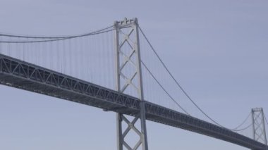 An orbiting slow-motion 4k video of the Oakland Bay Bridge from a ferry.