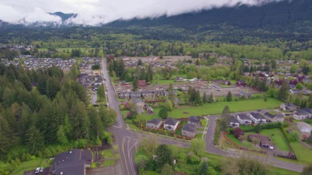 Aerial View Road North Bend Snoqualmie Washington Usa — Stockvideo