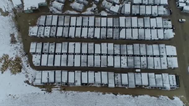Mobile Home Park Wintertime People Walking — Wideo stockowe