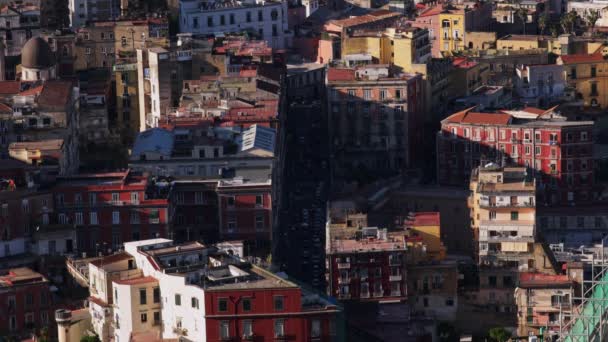 Bird Eye View Cars Moving Street Naples Italy — Stockvideo