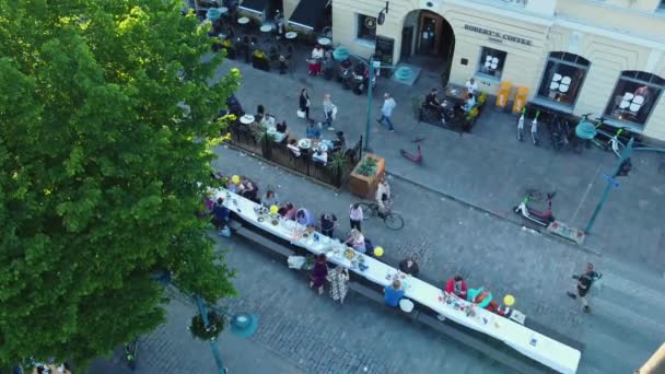 Helsinki Day City Birthday Event City Dinner People Eating Park — Video Stock