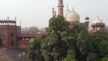 An aerial shot of the Jama Masjid of Delhi mosque