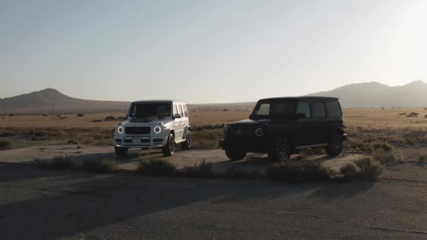 Повітряний Вид Вагонів Mercedes Припаркований Палмдейлі Штат Каліфорнія Сша — стокове відео