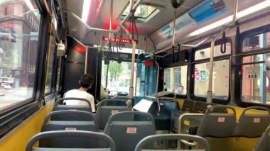Port Authority public transport buses in downtown Pittsburgh, Pennsylvania, USA