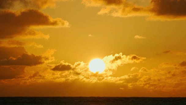 在夏威夷火奴鲁鲁的拉尼凯海滩 太阳升起在水面之上 用心灵感应镜头拍摄 — 图库视频影像