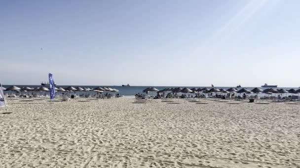 View Seaside Florya Beach Black Sea Turkey Sunny Day — Stockvideo