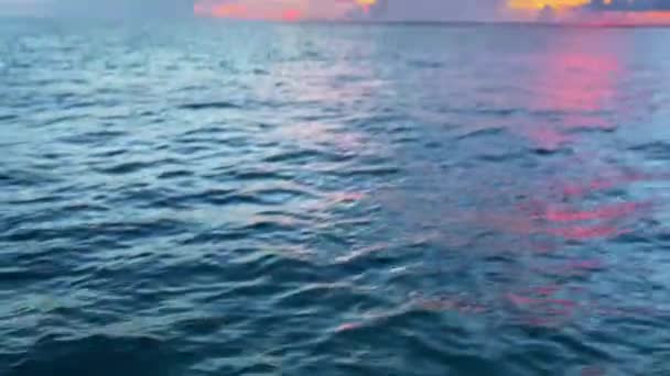 Stunning View Dramatic Colored Sunset Clouds Ocean — Video Stock