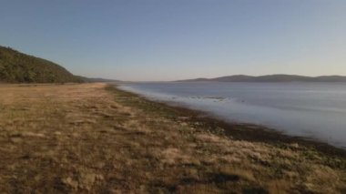 An aerial view of Lake George in south-eastern New South Wales, Australia