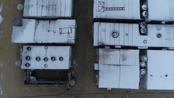 Mobile Home Park Wintertime People Walking — Vídeo de Stock