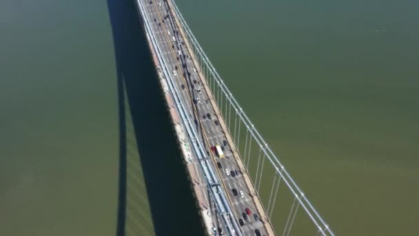 Aerial Shot Famous George Washington Bridge New York City Rush — 비디오