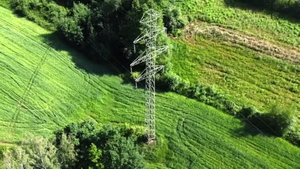 波兰的高压电力线杆 — 图库视频影像