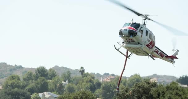 Slow Motion Helicopter Landing Water — Stockvideo