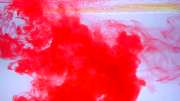 Closeup Shot Red Waves Transparent Liquid — Stockvideo