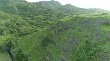 A beautiful view of a green mountain landscape in Northern Taiwan