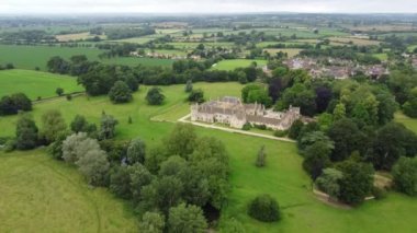 Drone footage of Lacock Abbey, Wiltshire, Chippenham, England