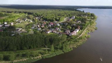 An aerial view of the Zegrzynskie lake on a sunny day