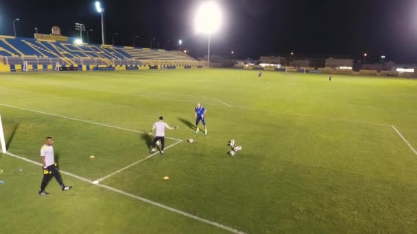 Aerial View Nassr Team Players Training Game Football Field — Vídeo de Stock