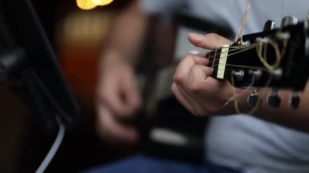Man Playing Guitar Heal Everything Music — Vídeos de Stock