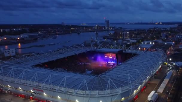Aerial View Killers Playing Saint Mary Stadium Southampton — Vídeo de stock