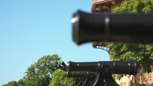 Selective Focus Shot War Cannon Patterson Park Baltimore Maryland Bokeh — Stok video