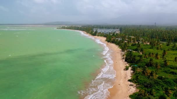 Costa Loiza Puerto Rico Aerial Flying Beautiful View — Video Stock