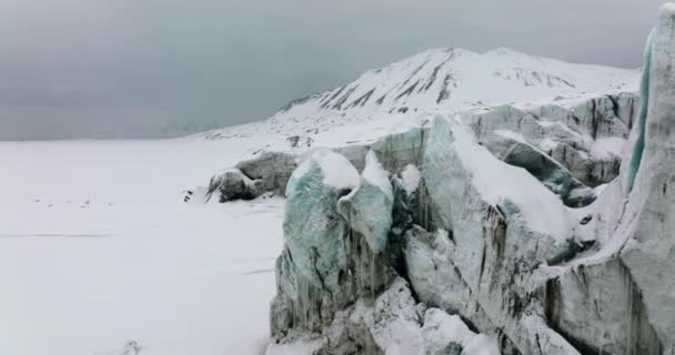 Eine Drohne Filmt Den Schnee Spitzbergen Archipel — Stockvideo