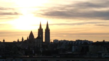 A beautiful view of a sunset over the Caen, Calvados in France