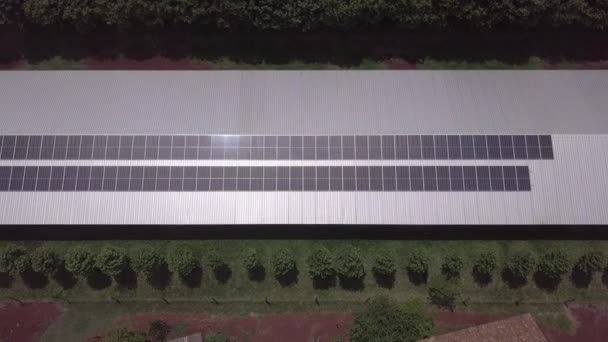 Beautiful Drone Aerial View Modern Agriculture Poultry Farm Renewable Electricity — Vídeo de Stock