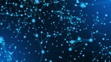 soyut teknoloji ağı mavi neon 