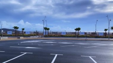 Empty parking lot during the covid-19 lockdown