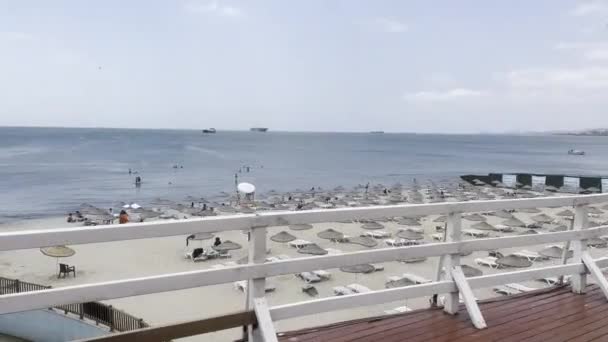 View Seaside Florya Beach Black Sea Turkey Windy Day — Stockvideo