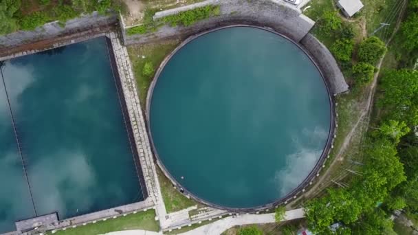 Aerial Shot Water Pool Reservoir — Video