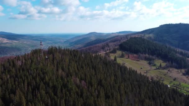 Beautiful View Mountain Makovytsya Hiking Area Ukraine — Stok video