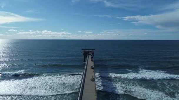 Drone Shot Jolla Shores Wavy Ocean View Coastal Houses Blue — Stockvideo