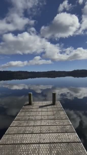 Beautiful Reflection Lake Harihari Region Side Road — Stockvideo