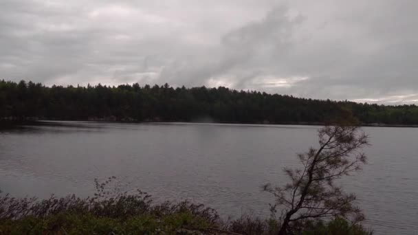 Timelapse Dramatic Clouds Northern Ontario Crownlands Canadian Tundra — Stockvideo