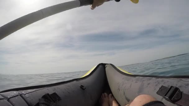 First Person View Canoeing Lake — Wideo stockowe