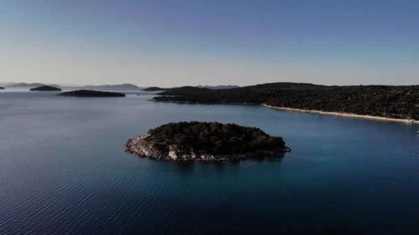 Aerial Drone Footage Archipelago Blue Sky — Stockvideo