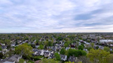 An aerial shot of Eastchester town, New York, in sunny weather