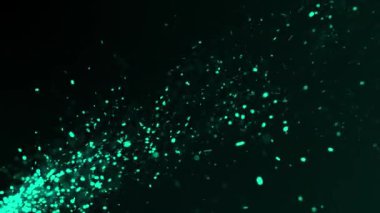yeşil neon parçacıkları hareket halinde. soyut arkaplan, tasarım.